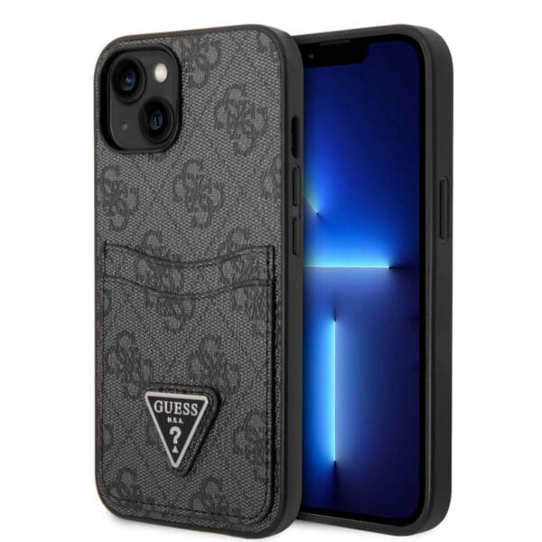 Guess “Triangle Logo Collection” Θήκη προστασίας με υποδοχή για πιστωτικές κάρτες – iPhone 14 (Μαύρο)
