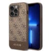 Guess "4G Logo Collection" Printed Stripe Θήκη προστασίας από δερματίνη – iPhone 14 Pro Max (Καφέ)