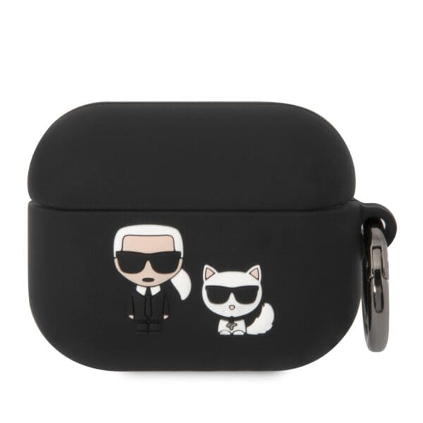 Karl Lagerfeld Embossed Logo Karl+Choupette Collection Θήκη προστασίας από σιλικόνη για Apple Airpods Pro (Μαύρο)