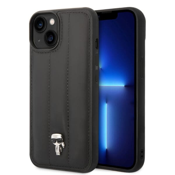 Karl Lagerfeld Quilted Puffy Ikonik Logo Case Θήκη προστασίας από σκληρό πλαστικό και TPU – iPhone 14 Plus (Black)