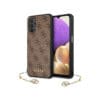 Guess “4G Charms Collection” Θήκη προστασίας από δερματίνη με χρυσό κρεμαστό στολίδι – Samsung Galaxy A32 (Καφέ - GUHCA325GF4GBR)