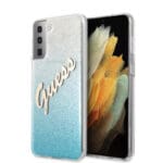 Guess Glitter Gradient Script Logo Θήκη προστασίας από σιλικόνη – Samsung Galaxy S21 Plus (Blue/Glitter)