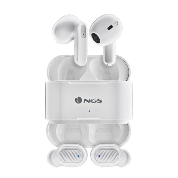 NGS Artica Duo White In-Ear Bluetooth 5.1 Σετ από 2 ζεύγη Ασύρματα Ακουστικά με κοινή θήκη φόρτισης σε λευκό χρώμα