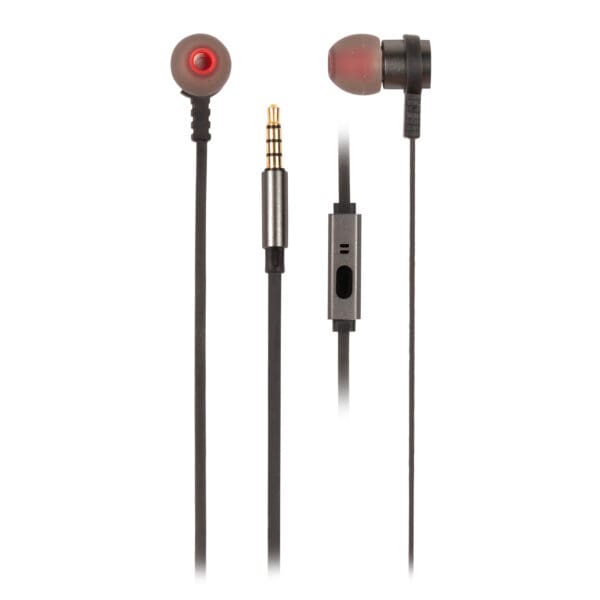 NGS Cross Rally Graphite In-Ear Earphone Μεταλλικά Ακουστικά Ψείρες με πλακέ καλώδιο 1,2 μέτρα σε χρώμα γραφίτη