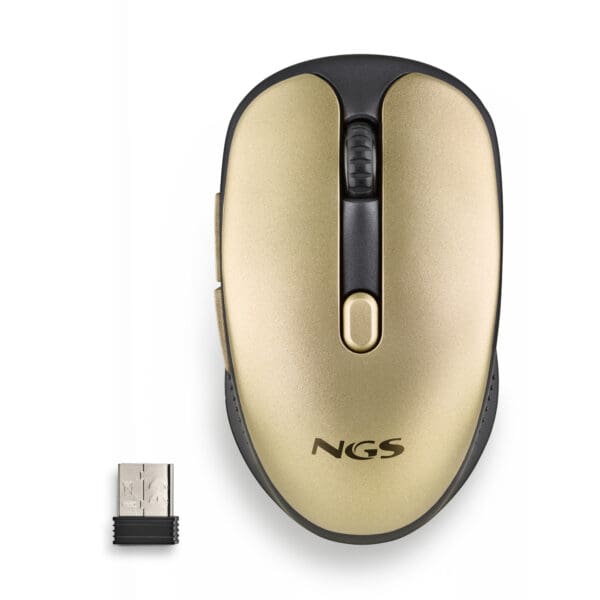 NGS Evo Rust Gold Wireless Rechargeable Mouse Ασύρματο Αθόρυβο Επαναφορτιζόμενο Ποντίκι σε χρυσό χρώμα