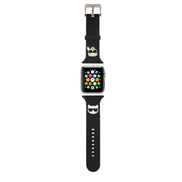Karl Lagerfeld "Karl & Choupete's Head" Collection Λουράκι για Apple Watch 4/5/6/7/SE 38/40/41mm (Μαύρο - KLAWMSLCKK)