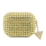 Guess Triangle Charm Θήκη προστασίας απο Σιλικόνη για Apple Airpods Pro με χρυσό κρεμαστό στολίδι (Χρυσό)