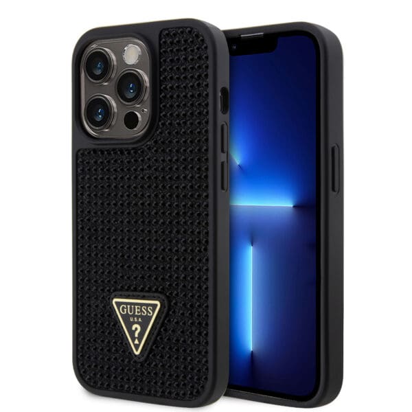 Guess “Rhinestones Triangle Metal Logo Collection” Θήκη προστασίας για iPhone 14 Pro (Μαυρο)