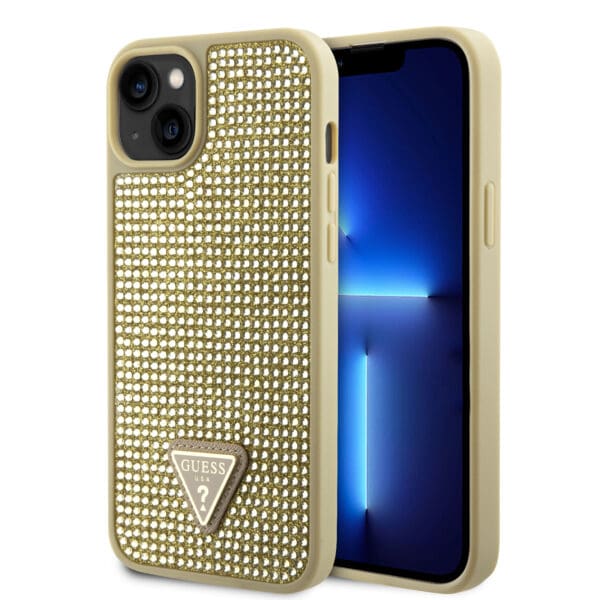 Guess “Rhinestones Triangle Metal Logo Collection” Θήκη προστασίας για iPhone 14 Plus (Χρυσό)
