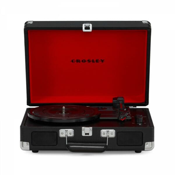 Crosley Cruiser Plus Vintage Αυτόματο Πικάπ βαλιτσάκι με συνδεσιμότητα Bluetooth και ενσωματωμένα ηχεία σε χρώμα μαύρο