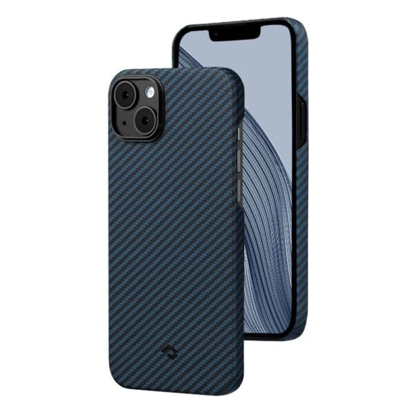Pitaka MagEZ Case 3 - MagSafe Θήκη Aramid Fiber Body Apple iPhone 14 Plus - 1.2mm - 1500D - Black / Blue / Twill (KI1408M)