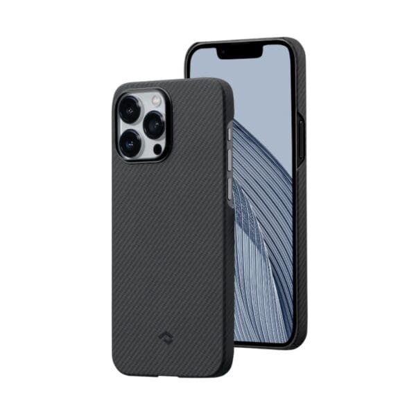 Pitaka MagEZ Case 3 - MagSafe Θήκη Aramid Fiber Body Apple iPhone 14 Pro - 0.95mm - 600D - Black / Grey / Twill (KI1401PA)