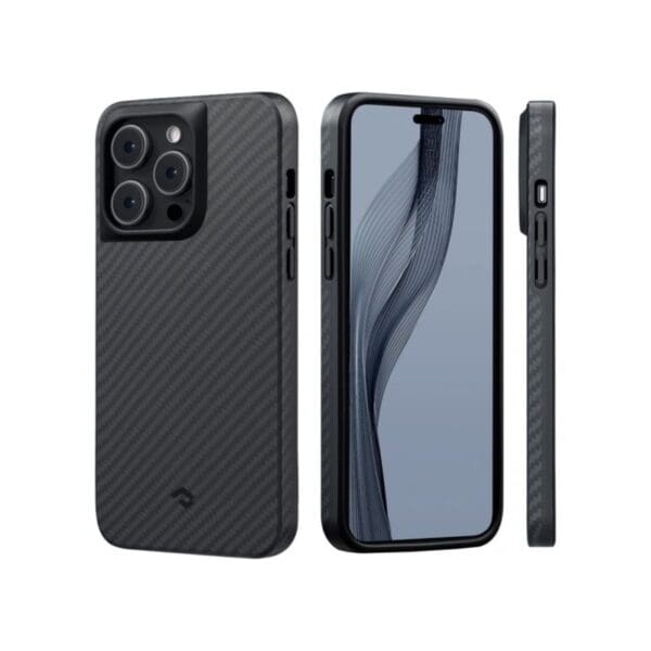 Pitaka MagEZ Case Pro 3 - Ανθεκτική MagSafe Θήκη Aramid Fiber Body με TPU - Apple iPhone 14 Pro - 1.6mm - 1500D - Black / Grey / Twill (KI1401PP)