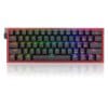 Redragon K617 FIZZ RGB Μηχανικό ενσύρματο Gaming Πληκτρολόγιο με φωτισμό RGB με Custom Red Διακόπτες σε μαύρο χρώμα (US)