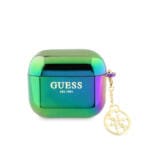 Guess "4G Charm" Collection Θήκη προστασίας από ιριδίζουσα σιλικόνη για Apple Airpods 3 με κρεμαστό στολίδι (Black – GUA3HPLIGEK)