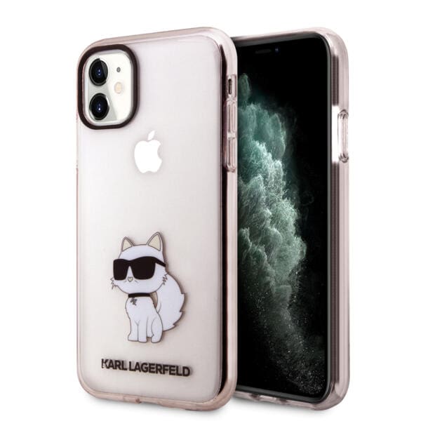 Karl Lagerfeld Ikonik Case “Choupette” Θήκη προστασίας από σκληρό πλαστικό – iPhone 11 (Ροζ – KLHCN61HNCHTCP)