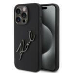 Karl Lagerfeld "Karl Script Logo" Hard Case Θήκη προστασίας από σιλικόνη – iPhone 15 Pro (Black – KLHCP15LSKSBMCK)