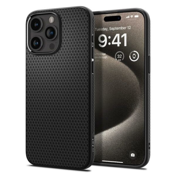 Spigen Liquid Air Case Θήκη προστασίας για iPhone 15 Pro Max σε χρώμα Matte Black (ACS06562)