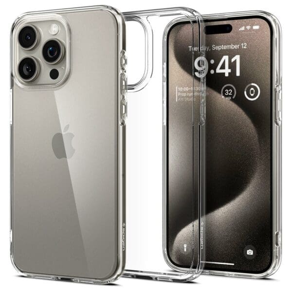Spigen Ultra Hybrid Case Θήκη προστασίας για iPhone 15 Pro Max σε χρώμα Crystal Clear (ACS06565)