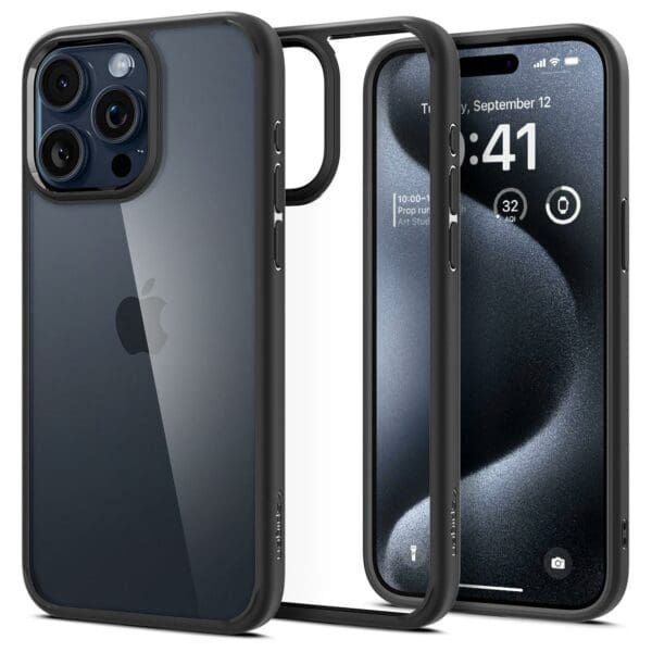 Spigen Ultra Hybrid Case Θήκη προστασίας για iPhone 15 Pro Max σε χρώμα Matte Black (ACS06570)