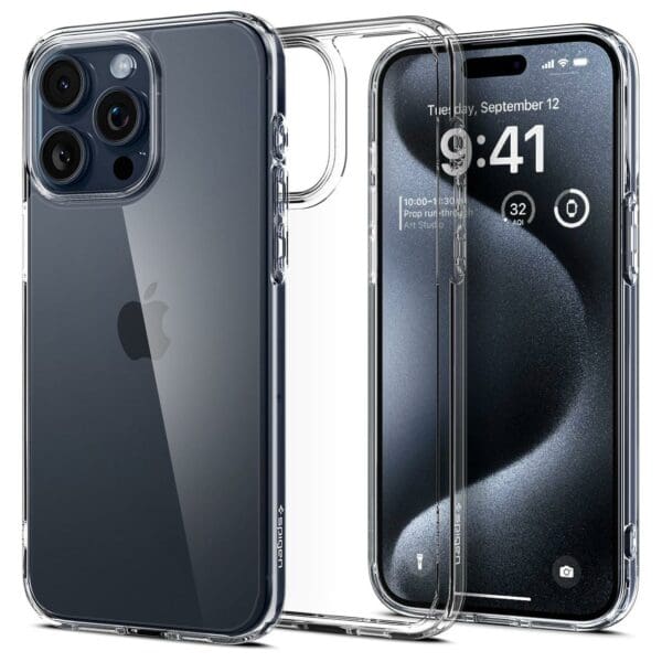 Spigen Ultra Hybrid Case Θήκη προστασίας για iPhone 15 Pro σε χρώμα Crystal Clear (ACS06707)