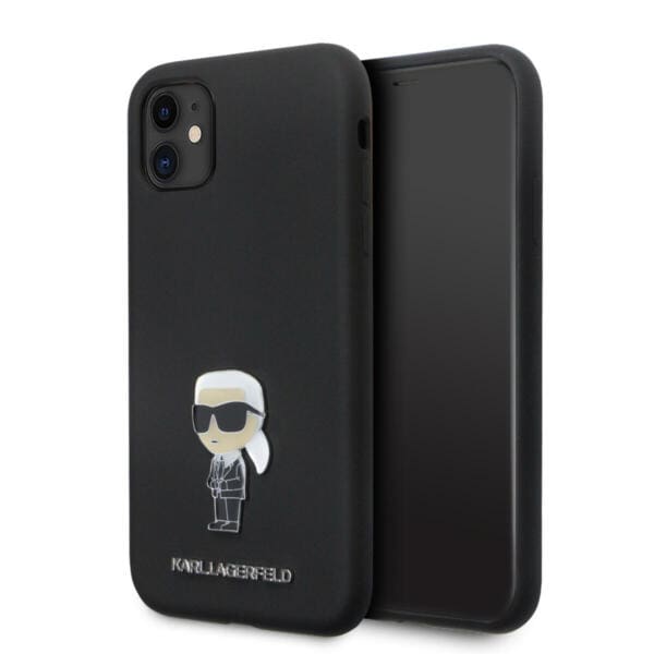 Karl Lagerfeld Ikonik Metal Pin Hard Case Θήκη προστασίας από σιλικόνη – iPhone 11 (Black – KLHCN61SMHKNPK)