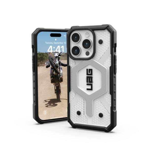 UAG Pathfinder for MagSafe Ημιδιάφανη θήκη προστασίας που αντέχει σε πτώσεις έως 5,4 μέτρα – iPhone 15 Pro (Ice)