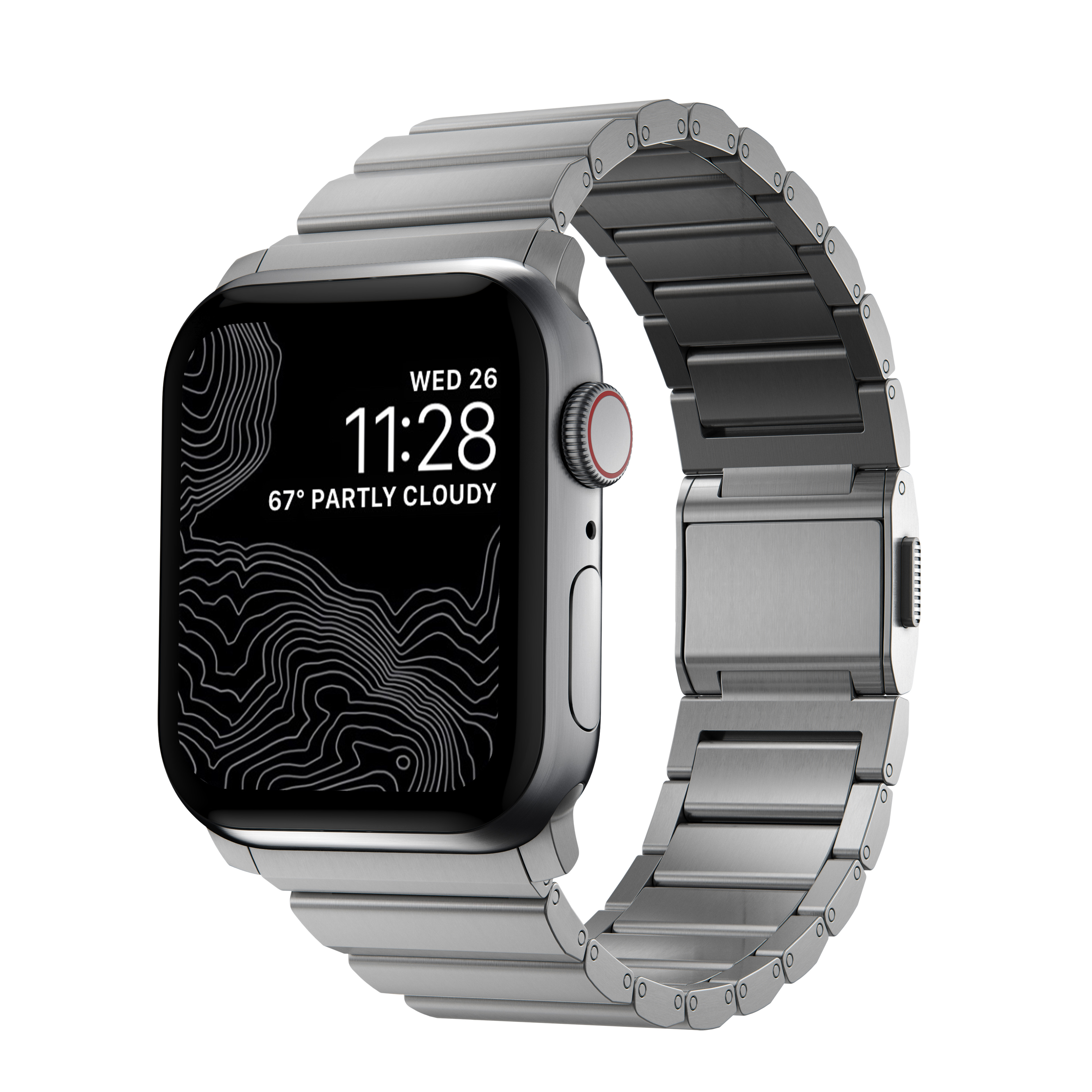 Nomad Titanium Band Silver Μεταλλικό μπρασελέ ασημί για Apple Watch 49/45/44/42mm & Apple Watch Ultra 2/1 49mm