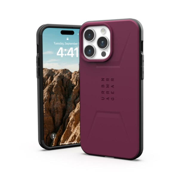 UAG Civilian for MagSafe Θήκη προστασίας που αντέχει σε πτώσεις έως 6 μέτρα – iPhone 15 Pro Max (Bordeaux)