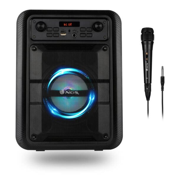NGS Roller Lingo Φορητό ηχείο Karaoke με μικρόφωνο ισχύος 20W σε μαύρο χρώμα