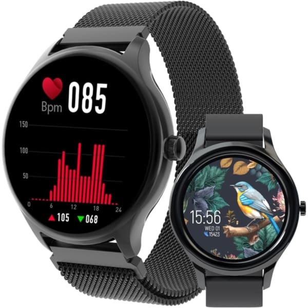 Forever ForeVive 3 SW-340 Smartwatch με Παλμογράφο και δύο λουράκια (Μαύρο)