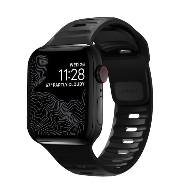 Nomad Sport Strap M/L Αδιάβροχο Λουράκι Σιλικόνης Apple Watch 44mm, 45mm, 49mm – Black (NM1AM10000)