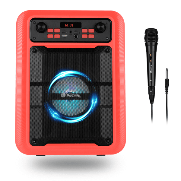 NGS Roller Lingo Φορητό ηχείο Karaoke με μικρόφωνο ισχύος 20W σε Κόκκινο χρώμα