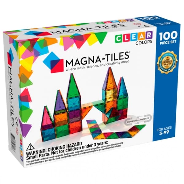 Magna-Tiles - Μαγνητικό Παιχνίδι 100 κομματιών Clear Colors