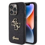Guess Fixed Glitter 4G Logo Case Θήκη προστασίας από σιλικόνη – iPhone 15 Pro (Black – GUHCP15LHG4SGK)