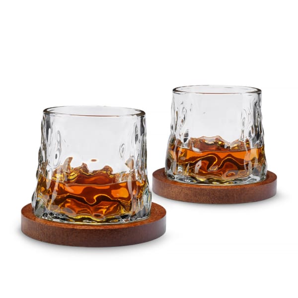 InGenious Rotating Whisky Glasses with Coaster - Περιστρεφόμενα ποτήρια ουίσκι με δικά τους σουβέρ (Σετ των 2 τεμαχίων)