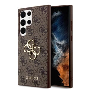 Guess “4G Logo Collection” Θηκη Προστασιας “Saffiano” από δερματίνη – Samsung Galaxy S23 Ultra S918 (Καφέ – GUHCS23L4GMGBR)