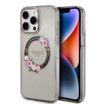 Guess “Flowers Wreath Collection” MagSafe Hard Case Θήκη προστασίας από σκληρό πλαστικό – iPhone 14 Pro Max (Μαύρο – GUHMP14XHFWFCK)