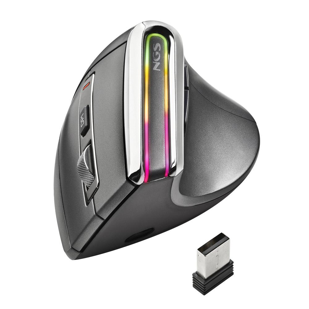 NGS - Evo Karma Wireless Rechargeable Multi-Mode Ergonomic Mouse - Εργονομικό Ποντίκι με ασύρματη σύνδεση και φώτα LED