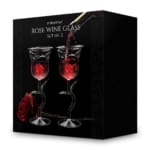 Rose Wine Glass Set – Σετ Ποτηριών Κρασιού με Τριαντάφυλλο