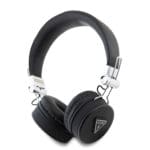 Guess Grained Triangle Logo Classic Round Shape Bluetooth ENC Headphones (Black - GUBH70PGTSPSK)