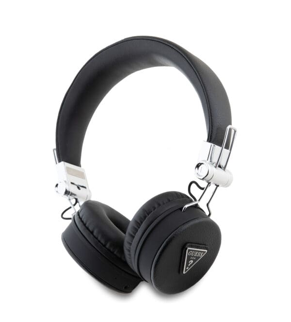 Guess Grained Triangle Logo Classic Round Shape Bluetooth ENC Headphones (Black - GUBH70PGTSPSK)