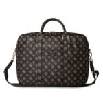 Guess Computer Bag for 16" with Front Pocket & Zipper Triangle Peony Logo (Black - GUCB16PGPOSGNK)