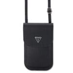 Guess Grained Triangle Logo PU Leather Wallet Case (Black - GUCWBPGTSPSK)