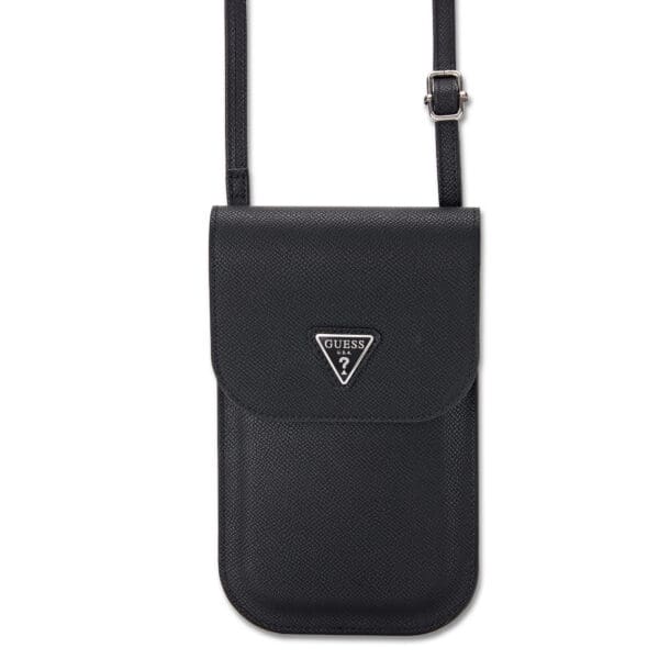 Guess Grained Triangle Logo PU Leather Wallet Case (Black - GUCWBPGTSPSK)