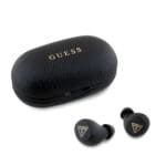 Guess Grained Printed Classic Logo True Wireless ENC Earphones (Black - GUTWSPGTSPSK)