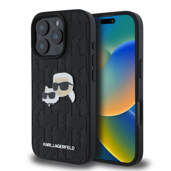 Karl Lagerfeld Monogram Ikonik Patch Saffiano Case Θήκη προστασίας από δερματίνη – iPhone 16 Pro (Μαύρο – KLHCP16LPGKLKCPK)