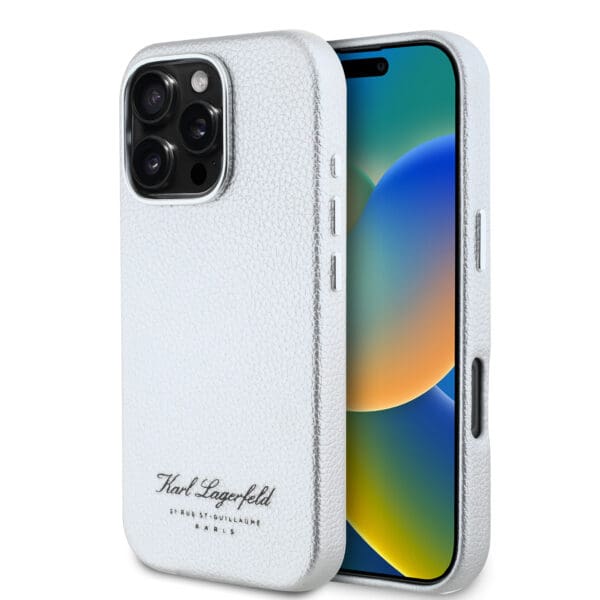 Karl Lagerfeld “Rue St.Guillaume Logo Collection” Θήκη προστασίας από σιλικόνη – iPhone 16 Pro (Γκρι – KLHCP16LPGWCMKHG)