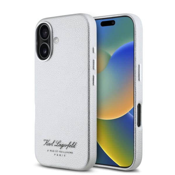 Karl Lagerfeld “Rue St.Guillaume Logo Collection” Θήκη προστασίας από σιλικόνη – iPhone 16 (Γκρι – KLHCP16SPGWCMKHG)