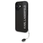 Karl Lagerfeld “Rhinestones and Charm” Θήκη προστασίας από για iPhone 16 με κρεμαστό στολίδι (Μαύρο – KLHCP16SPSAKDGCK)